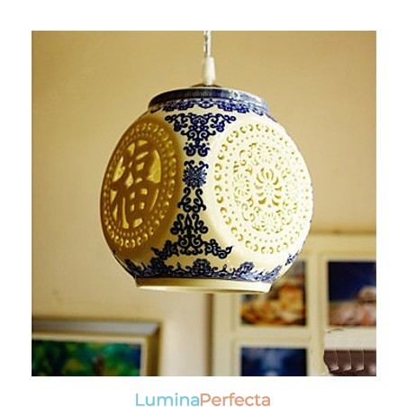 Lampă retro din ceramică Scări Albastru Candelabru cu un singur cap Creativ Lampă retro din ceramică Scări Albastru Candelabru cu un singur cap Creativ