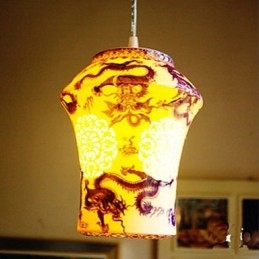 Lampă retro din ceramică Scări Albastru Candelabru cu un singur cap Creativ
