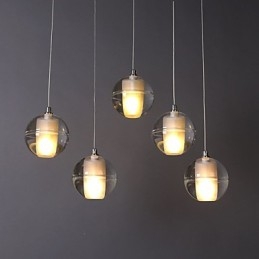 1 Lumină Cristal Sticlă Piatră Pendant Lampă Cafe Pendant Pendant Iluminat Decorativ Pendant