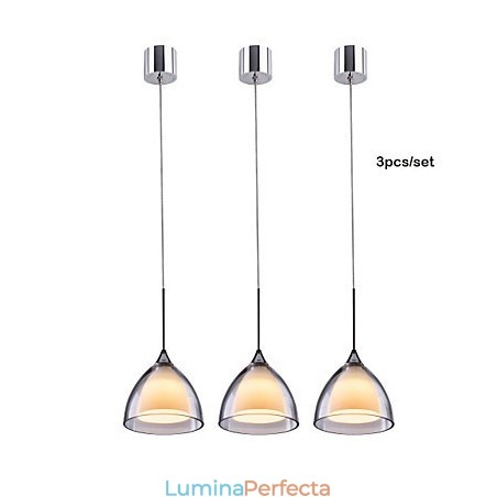 1 lumină suspendată cu două straturi, sticlă transparentă, crom lustruit 1 lumină suspendată cu două straturi, sticlă transparentă, crom lustruit
