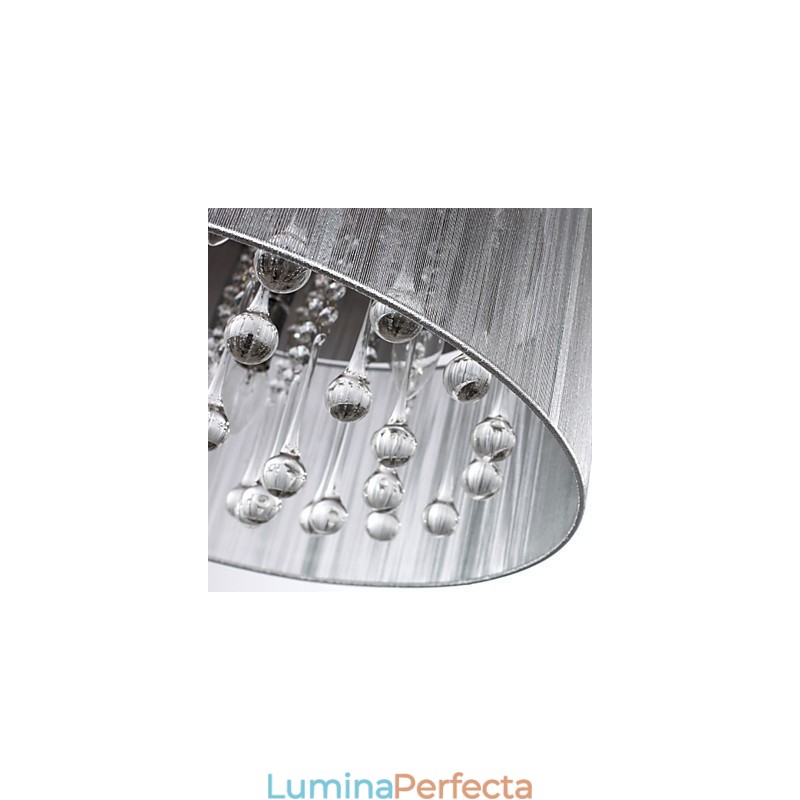 Candelabru tradițional din metal cromat din cristal