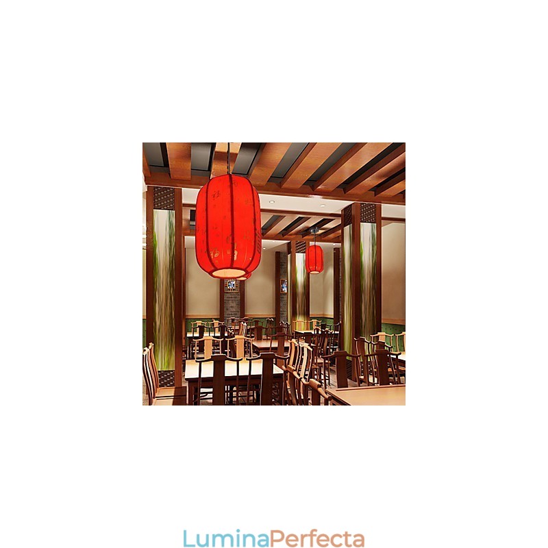 Archaize Piele de oaie Red Lanterns Verandă Droplight Lampă Lumină