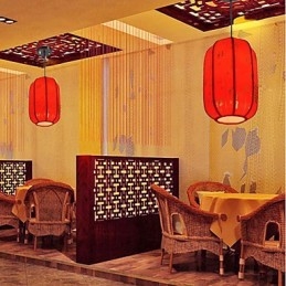 Archaize Piele de oaie Red Lanterns Verandă Droplight Lampă Lumină