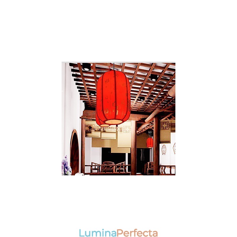 Archaize Piele de oaie Red Lanterns Verandă Droplight Lampă Lumină