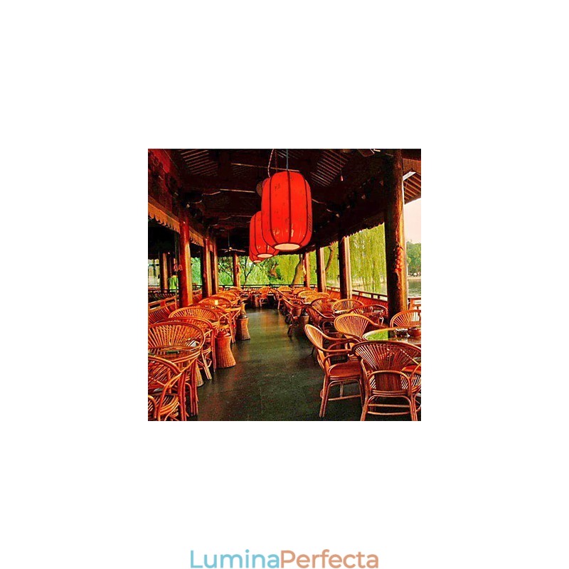 Archaize Piele de oaie Red Lanterns Verandă Droplight Lampă Lumină