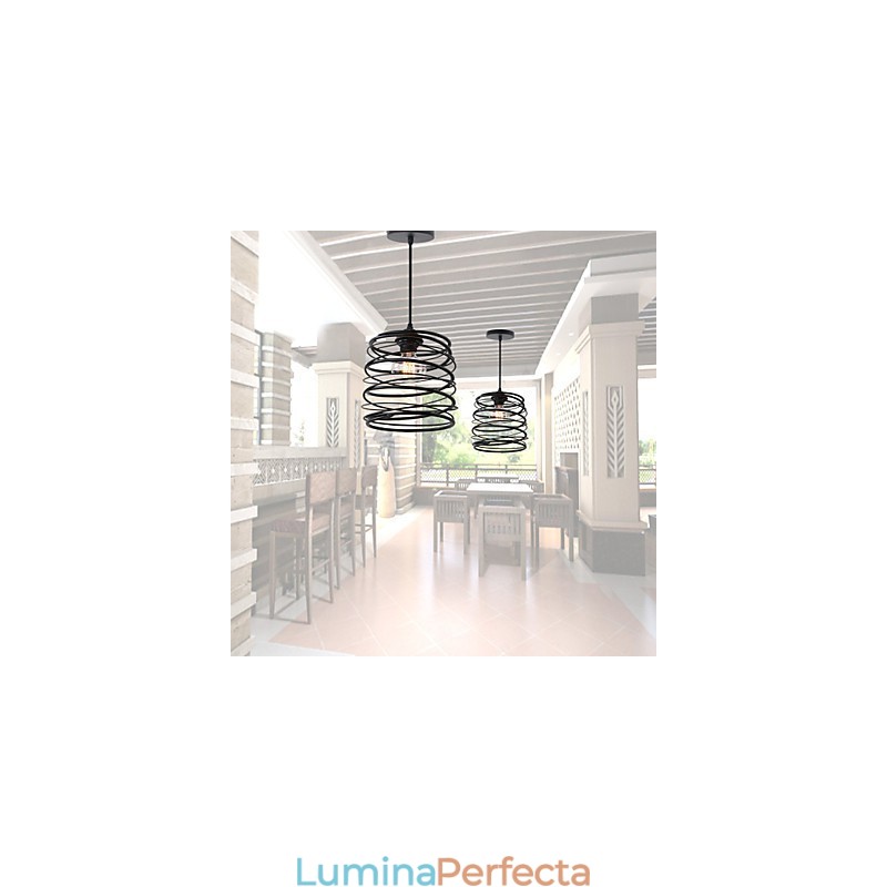 Rustic Lodge Retro Country Mini Stil Pictură Metal Pendant Lampă Garaj