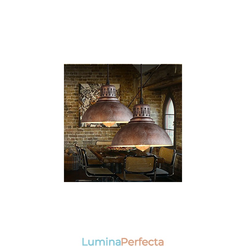 Lampă suspendată din metal cu pictură în stil retro în aer liber