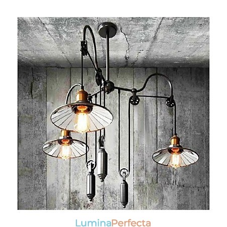 Candelabru din metal cu pictură în stil rustic vintage