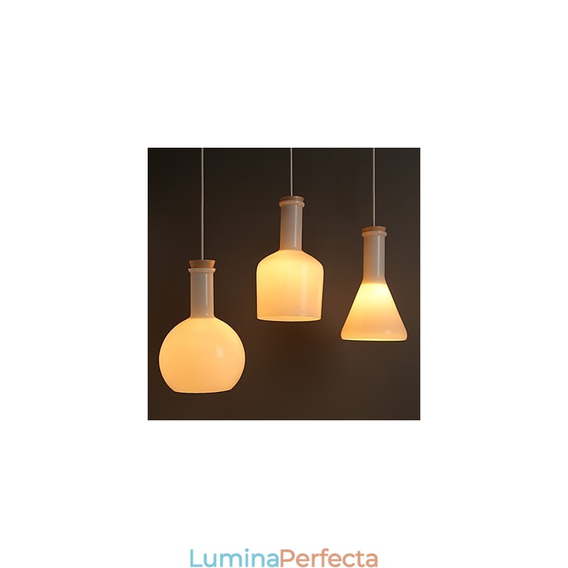 Contemporan și contractat Creative Magic White Glass Bottle Line Droplight
