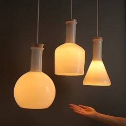 Contemporan și contractat Creative Magic White Glass Bottle Line Droplight
