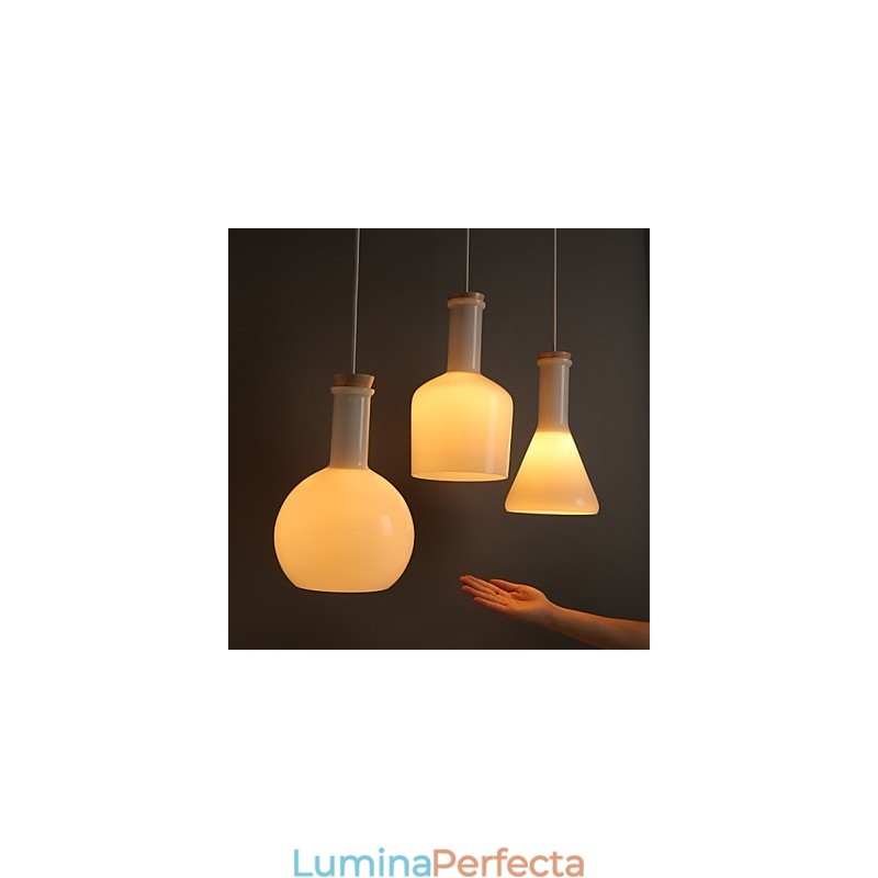 Contemporan și contractat Creative Magic White Glass Bottle Line Droplight