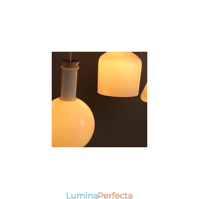 Contemporan și contractat Creative Magic White Glass Bottle Line Droplight