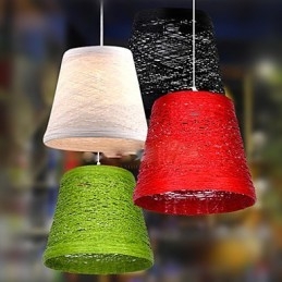 Lampă modernă din ratan, cu un singur cap, țesut cu artă Cany