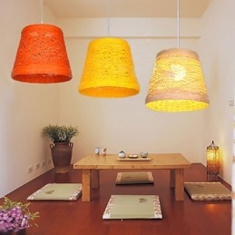 Lampă modernă din ratan, cu un singur cap, țesut cu artă Cany
