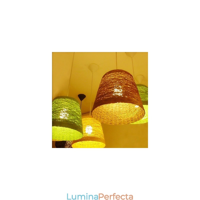 Lampă modernă din ratan, cu un singur cap, țesut cu artă Cany