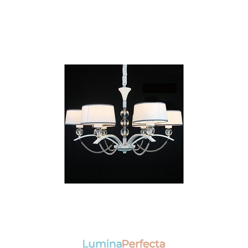Candelabru modern contemporan din țesătură din cristal cromat