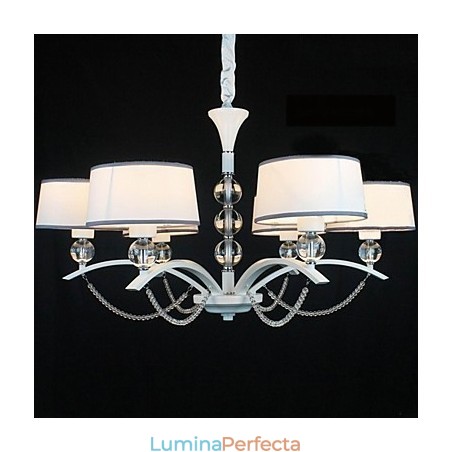 Candelabru modern contemporan din țesătură din cristal cromat
