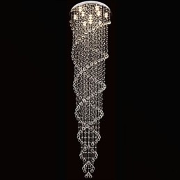 Lumini pentru candelabru de tavan Corpuri de iluminat cu cristal K9 spirală dublă D70CM H300CM