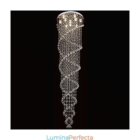 Lumini pentru candelabru de tavan Corpuri de iluminat cu cristal K9 spirală dublă D70CM H300CM Lumini pentru candelabru de tavan Corpuri de iluminat cu cristal K9 spirală dublă D70CM H300CM