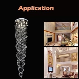Lumini pentru candelabru de tavan Corpuri de iluminat cu cristal K9 spirală dublă D70CM H300CM