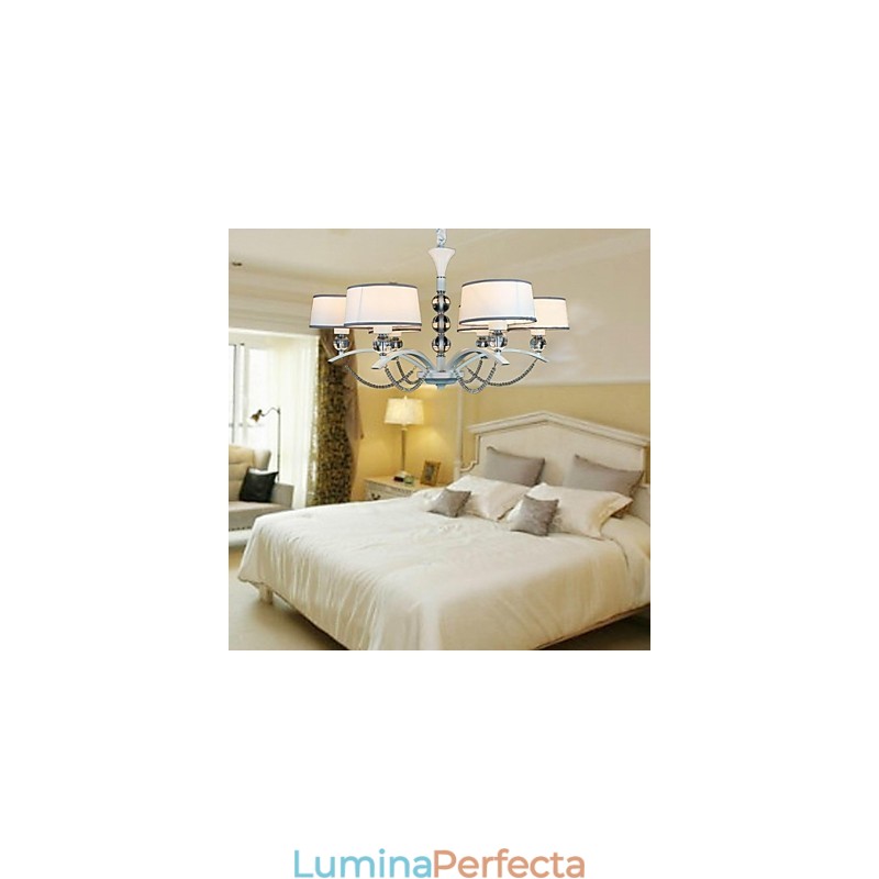 Candelabru modern contemporan din țesătură din cristal cromat