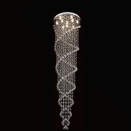 Lumini pentru candelabru de tavan Corpuri de iluminat cu cristal K9 spirală dublă D70CM H300CM