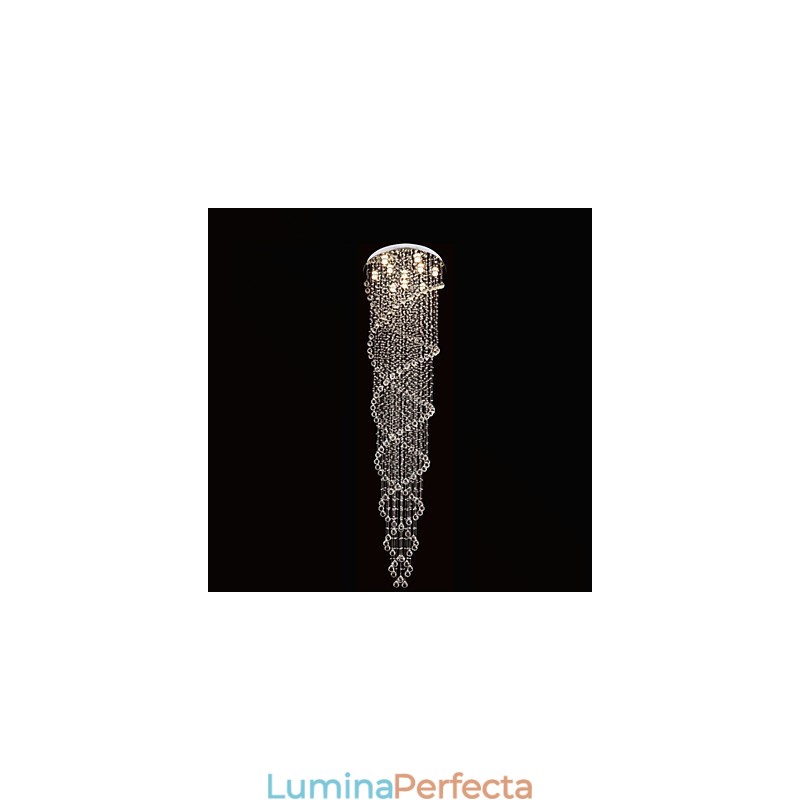 Lumini pentru candelabru de tavan Corpuri de iluminat cu cristal K9 spirală dublă D70CM H300CM