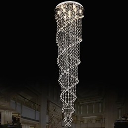 Lumini pentru candelabru de tavan Corpuri de iluminat cu cristal K9 spirală dublă D70CM H300CM