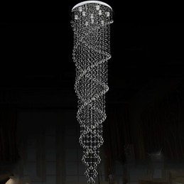 Lumini pentru candelabru de tavan Corpuri de iluminat cu cristal K9 spirală dublă D70CM H300CM