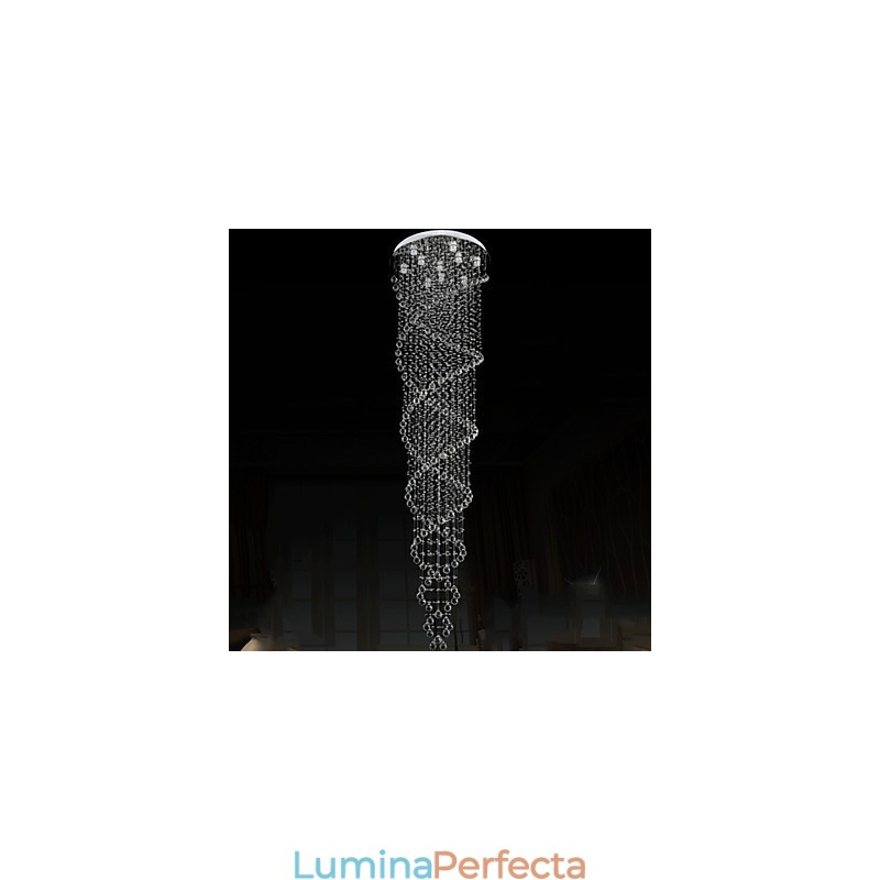 Lumini pentru candelabru de tavan Corpuri de iluminat cu cristal K9 spirală dublă D70CM H300CM