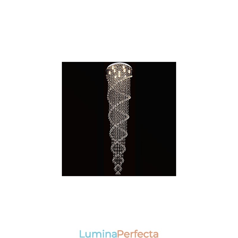 Lumini pentru candelabru de tavan Corpuri de iluminat cu cristal K9 spirală dublă D70CM H300CM