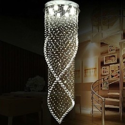 Candelabru de cristal Lampă de iluminat suspendată Plafoniere suspendate cu cristal K9 transparent și baldachin argintiu