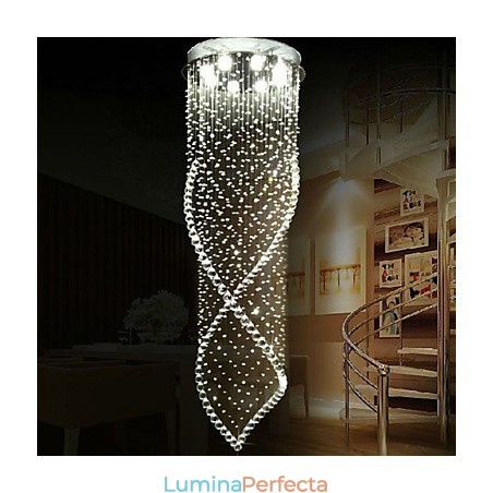 Candelabru de cristal Lampă de iluminat suspendată Plafoniere suspendate cu cristal K9 transparent și baldachin argintiu Candelabru de cristal Lampă de iluminat suspendată Plafoniere suspendate cu cristal K9 transparent și baldachin argintiu