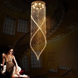 Candelabru de cristal Lampă de iluminat suspendată Plafoniere suspendate cu cristal K9 transparent și baldachin argintiu