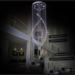 Candelabru de cristal Lampă de iluminat suspendată Plafoniere suspendate cu cristal K9 transparent și baldachin argintiu
