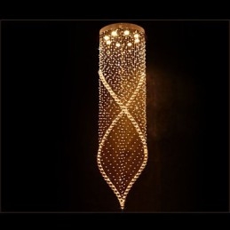 Candelabru de cristal Lampă de iluminat suspendată Plafoniere suspendate cu cristal K9 transparent și baldachin argintiu