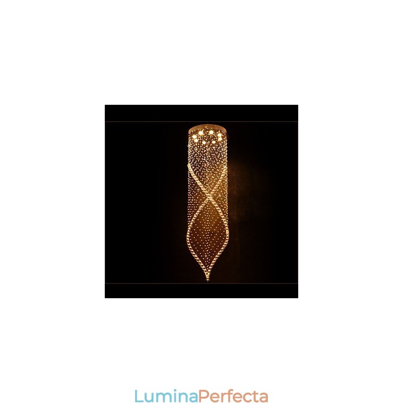 Candelabru de cristal Lampă de iluminat suspendată Plafoniere suspendate cu cristal K9 transparent și baldachin argintiu