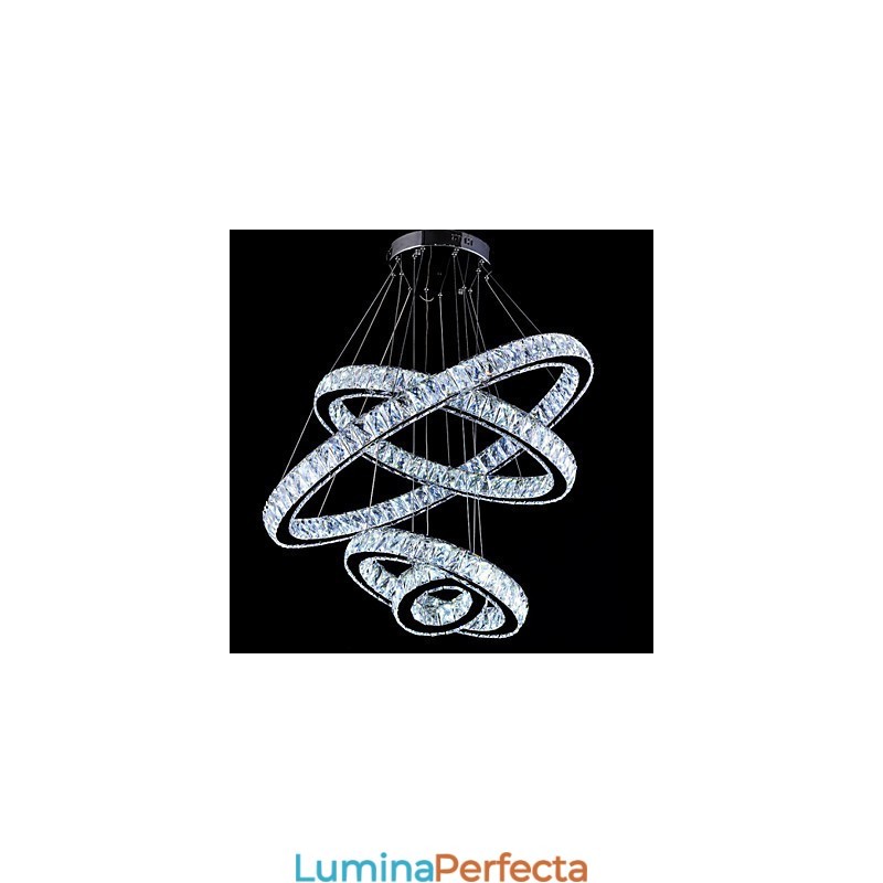Lampă cu pandantiv din cristal Lampă de plafon candelabru Corpuri de iluminat cu 4 inele