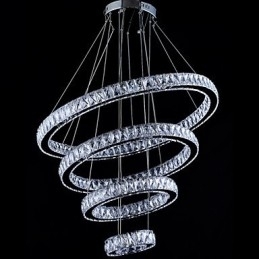 Lampă cu pandantiv din cristal Lampă de plafon candelabru Corpuri de iluminat cu 4 inele