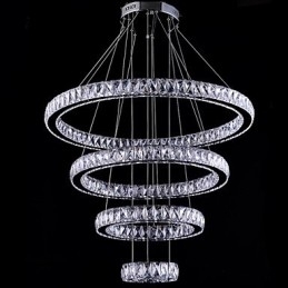 Lampă cu pandantiv din cristal Lampă de plafon candelabru Corpuri de iluminat cu 4 inele