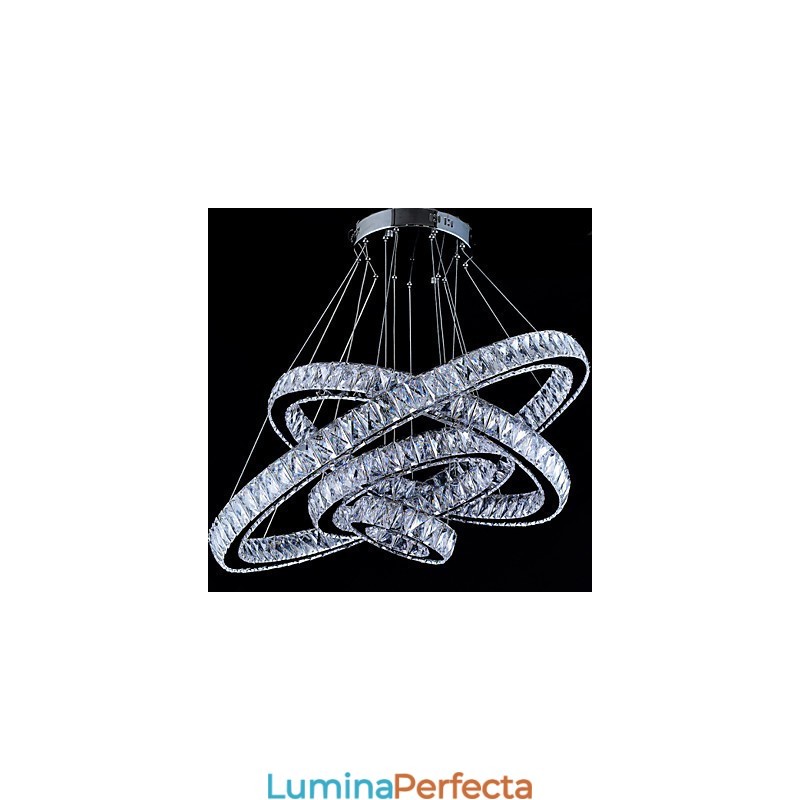 Lampă cu pandantiv din cristal Lampă de plafon candelabru Corpuri de iluminat cu 4 inele