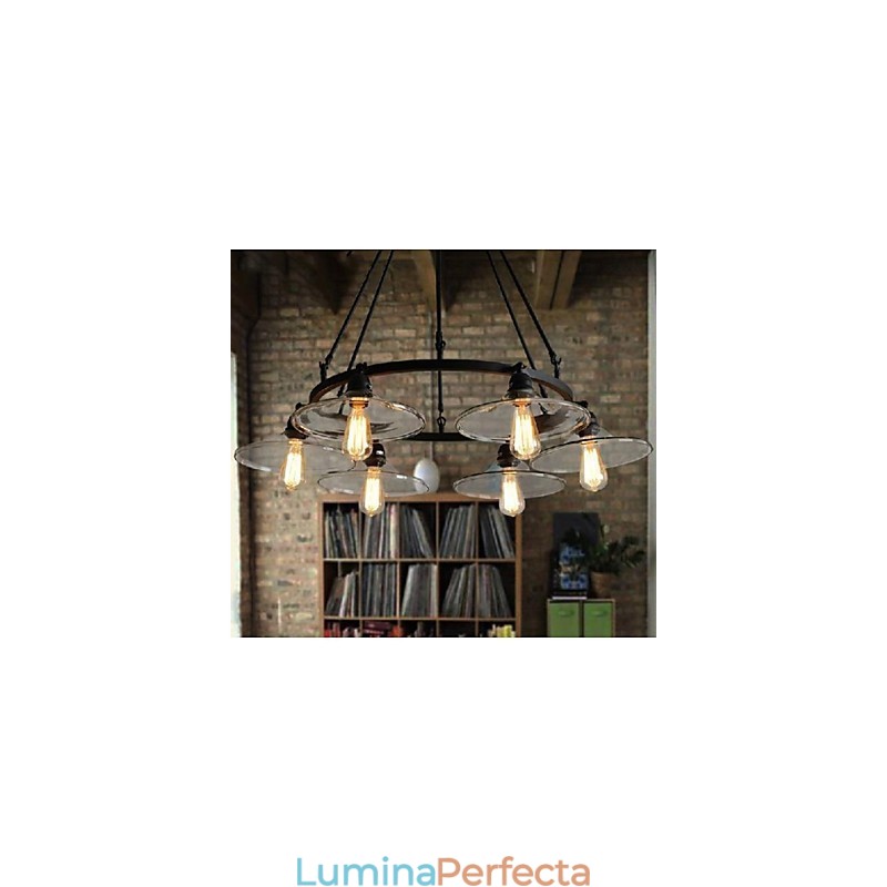 Tradițional Clasic Vintage Retro Lantern Country Mini Stil Pictură Metal Pendant Lampă de luat masa