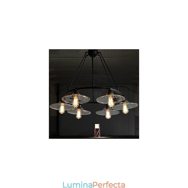 Tradițional Clasic Vintage Retro Lantern Country Mini Stil Pictură Metal Pendant Lampă de luat masa