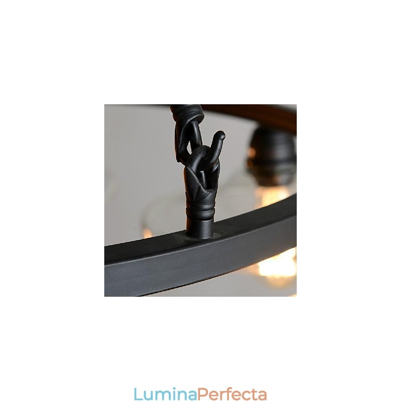Tradițional Clasic Vintage Retro Lantern Country Mini Stil Pictură Metal Pendant Lampă de luat masa
