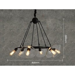 Tradițional Clasic Vintage Retro Lantern Country Mini Stil Pictură Metal Pendant Lampă de luat masa