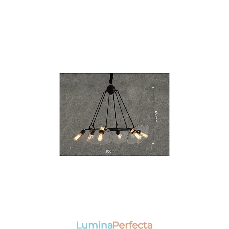 Tradițional Clasic Vintage Retro Lantern Country Mini Stil Pictură Metal Pendant Lampă de luat masa