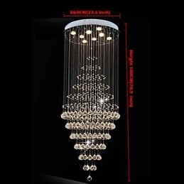 Candelabru de cristal modern Iluminat suspendat Lampă de plafon cu 8 becuri H180CM