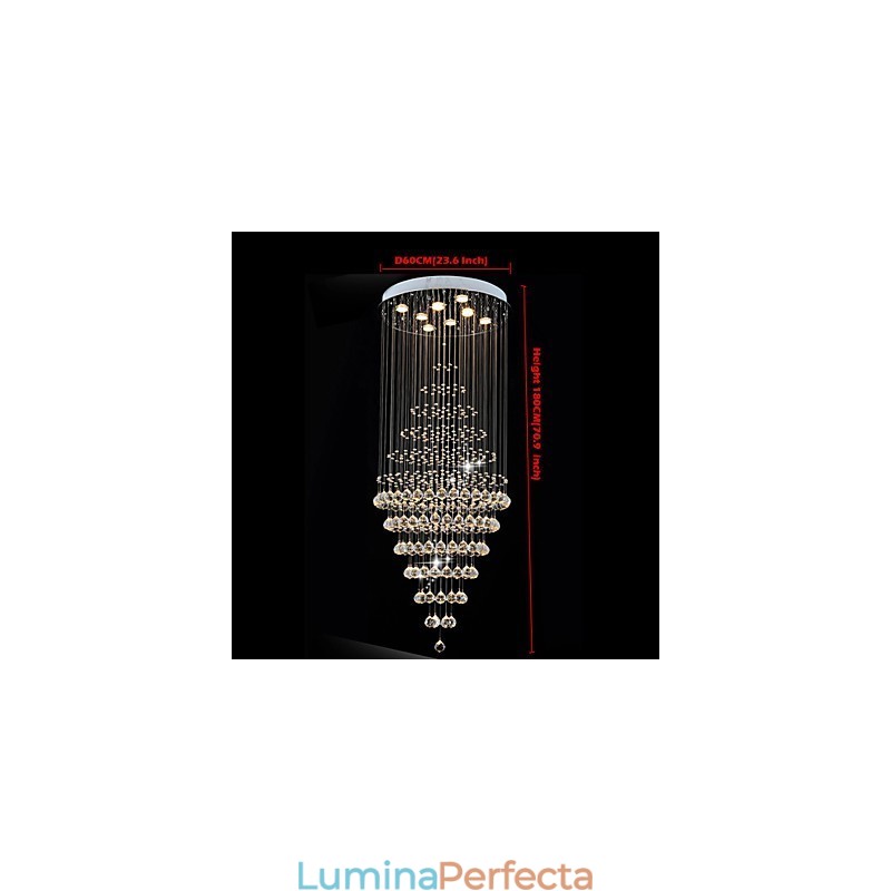 Candelabru de cristal modern Iluminat suspendat Lampă de plafon cu 8 becuri H180CM