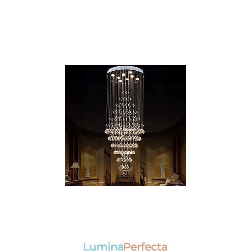 Candelabru de cristal modern Iluminat suspendat Lampă de plafon cu 8 becuri H180CM