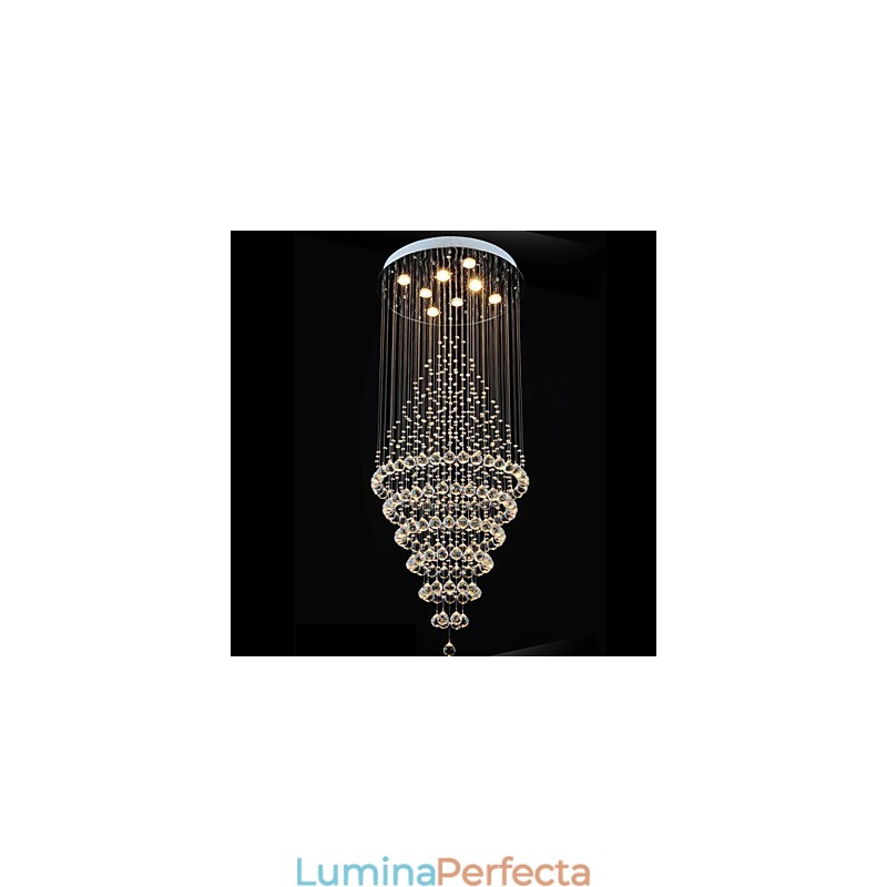 Candelabru de cristal modern Iluminat suspendat Lampă de plafon cu 8 becuri H180CM